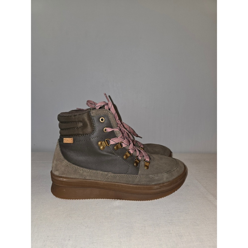Keds Womens Scout Boot II Olive Green Suede Nylon Hiking Sneakers 11 Excellent